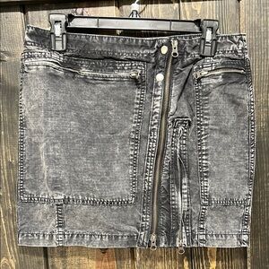 Free People Black Utility Cargo Mini Skirt Multi Zipper Y2K Denim Size 6‎